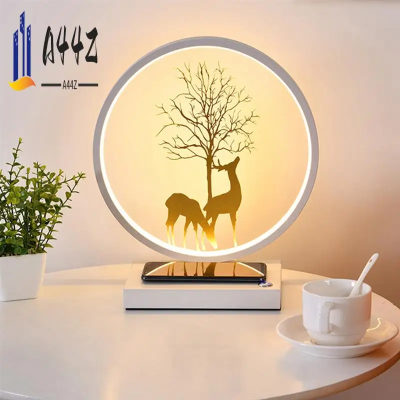 

A44Z-LED Desk Lamp Wireless Charger Fit For Mobile Phone Lighting Desk Lamp Desktop Nightstand Decoration C