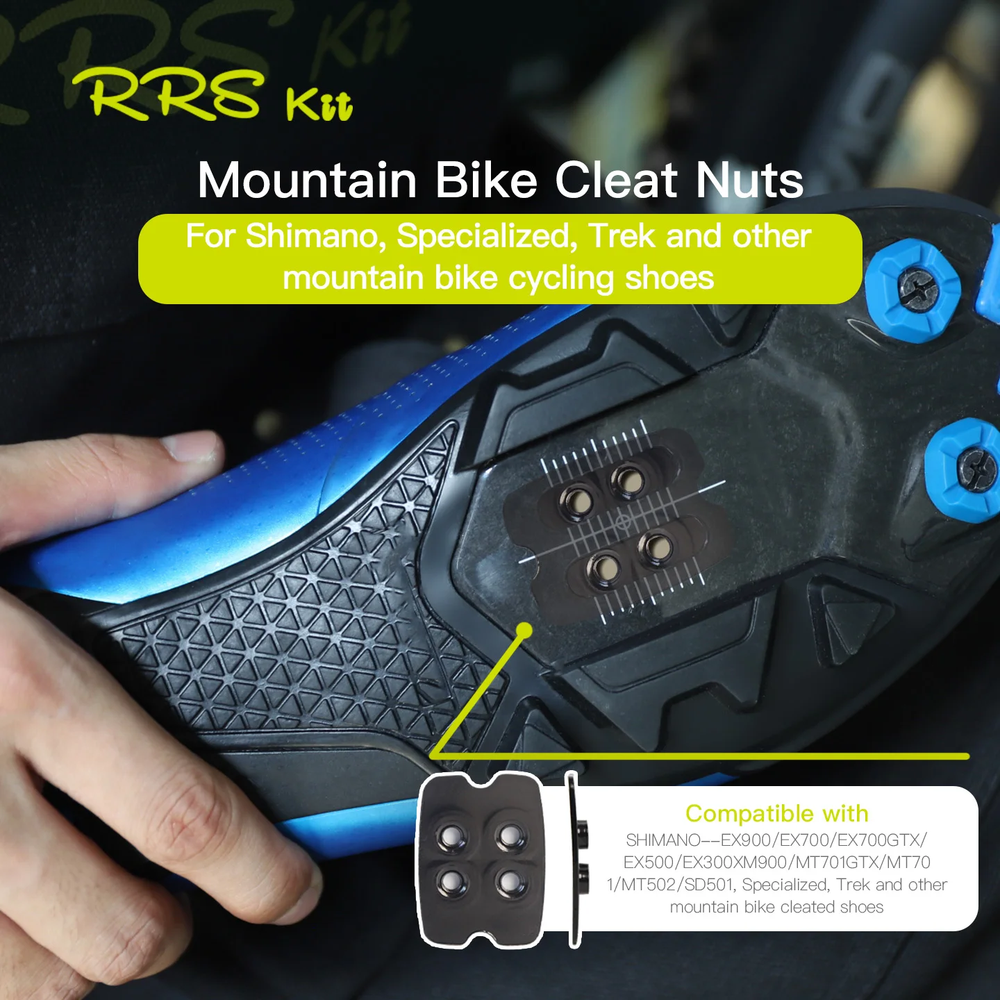 Rrskit Mountain Bicycle Locking Shoe Cleat Nuts For Shimano Specialized Trek And Other MTB Shoes view 2