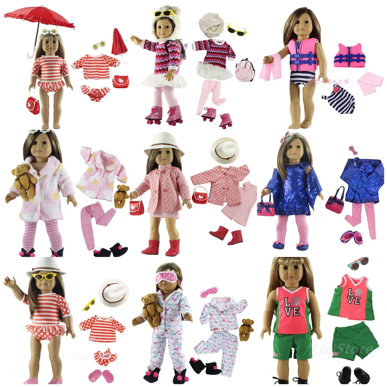 Many Style for Choice 18 inch Doll Clothes for American Doll or Our Generation Doll,18 inch doll accessories #3