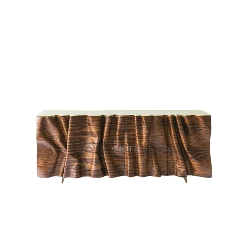

Light luxury dining side cabinet, living room integrated against the wall, high-end solid wood locker, high-end designer