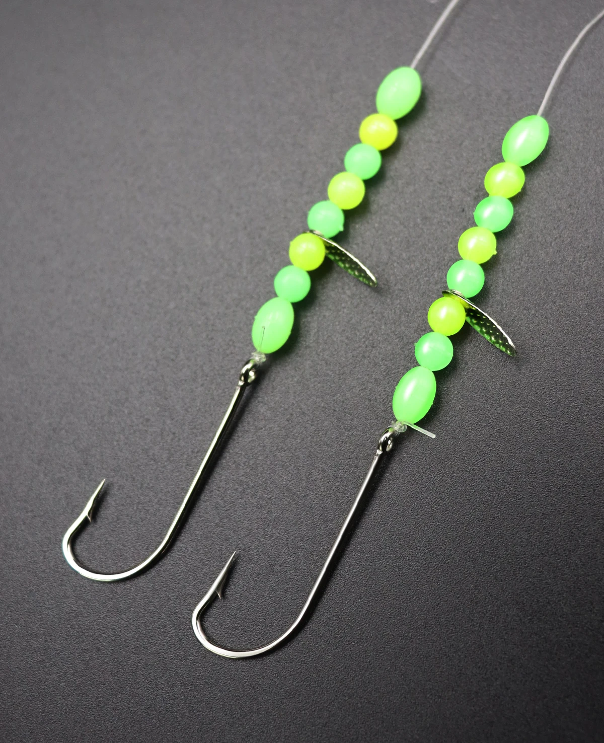 ZYZHE 1 Stück Meeresfischerei-Flapper-Rig mit 2 Haken, vorgebundene Flachfisch-Rigs für Strand- und Uferfischerei auf Seelachs, Sole, Whiting – Detail 4