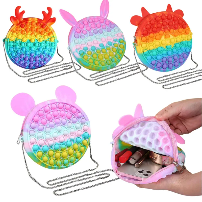 Bolsa de juguete antiestrés para dedos, juguete sensorial de dibujos animados Kawaii Pop, para aliviar el estrés