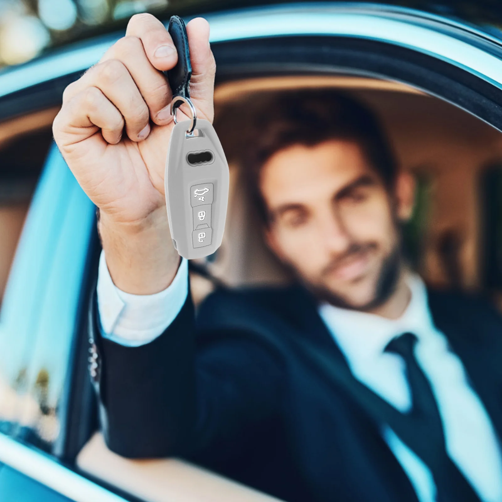 

2pcs Silicone Car Fob Shell 3 Button Remote Key Protective Cover Scratchproof Anti-Slip Case For Auto - Key Fob Protector