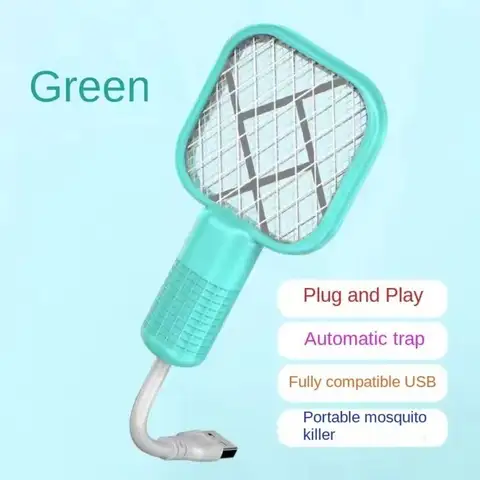 해충 방제 USB 모기 찰싹 때림 트랩 미니 전기 충격 곤충 라켓 휴대용 자외선 모기 킬러 램프 홈 야외