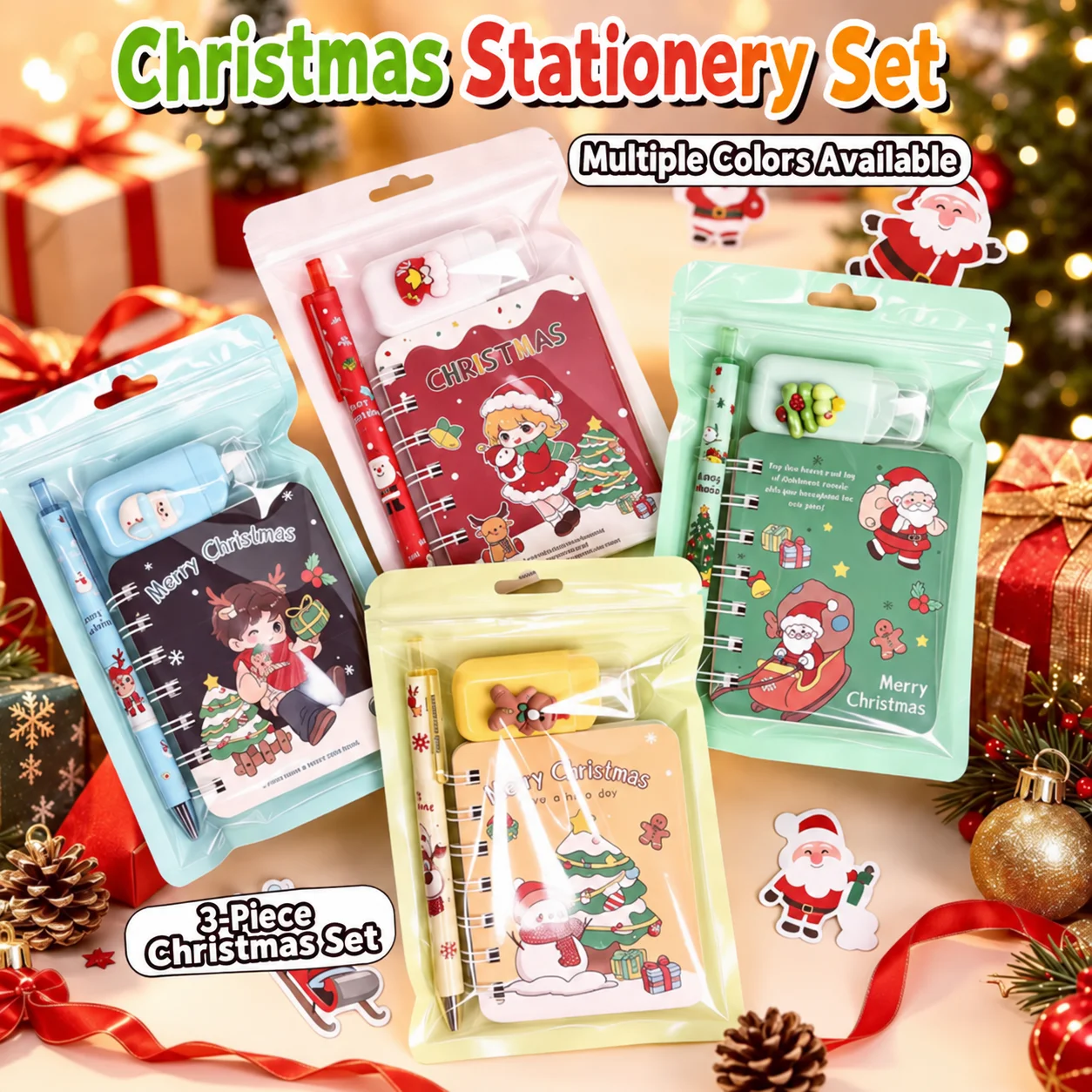  3pcs/Set Stationery Set Birthday Present Children Student Back To School Gift Study  Supplies Kawaii Kids Prize Gift