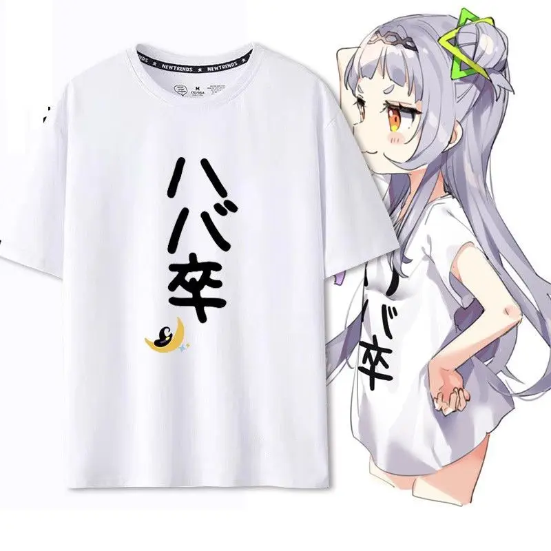 

Hololive Merchandise Vtuber Cute Girl Zishiyin Candy-Colored Short-Sleeve T-Shirt Pure Cotton Unisex Clothing For Summer