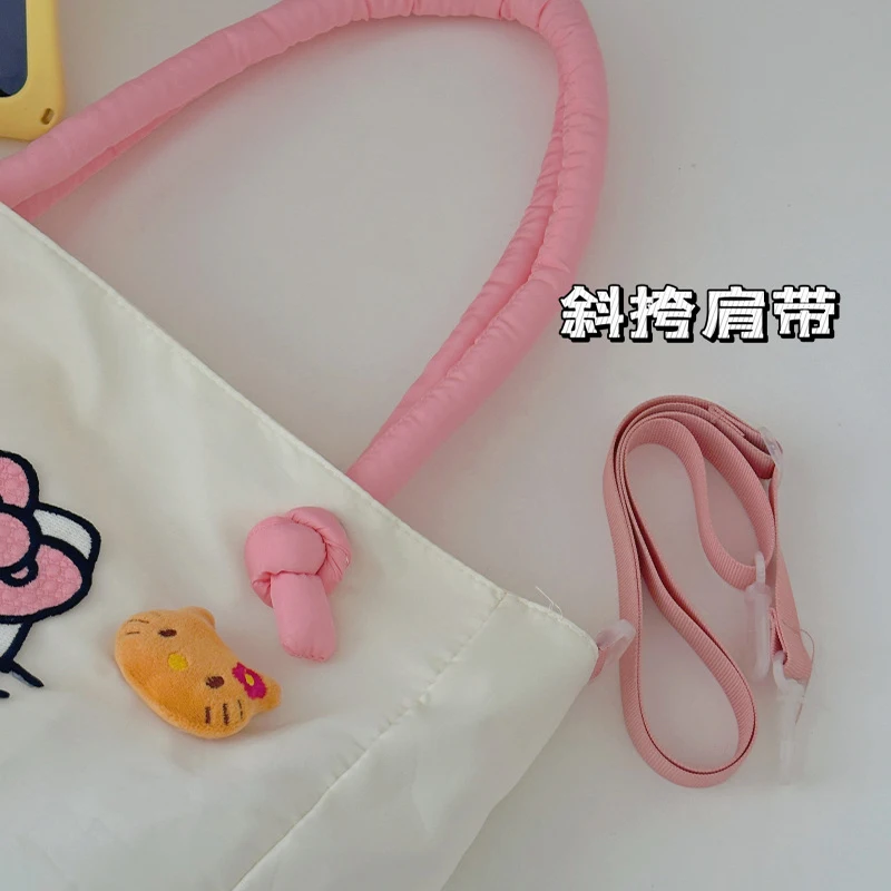 Cute Hello Kitty Y2K Bag Sanrio Kawaii Anime Large Capacity All-Match Girly Heart Shoulder Bag Cartoon Handbag Bag Gift for Girl