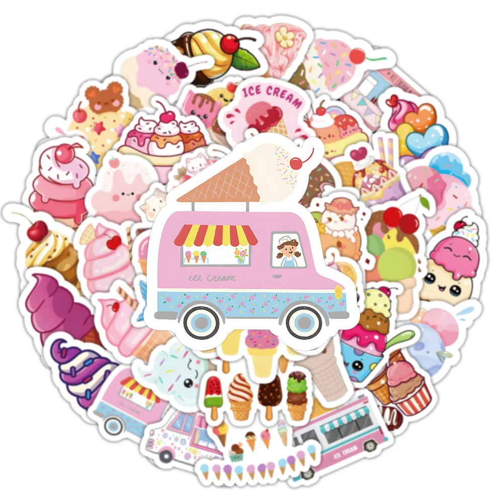 

10/50PCS Ice Cream Cartoon Stickers Cool Summer Food Decals INS Style Graffiti Sticker Laptop Phone Guitar Bike Scrapbook Gifts