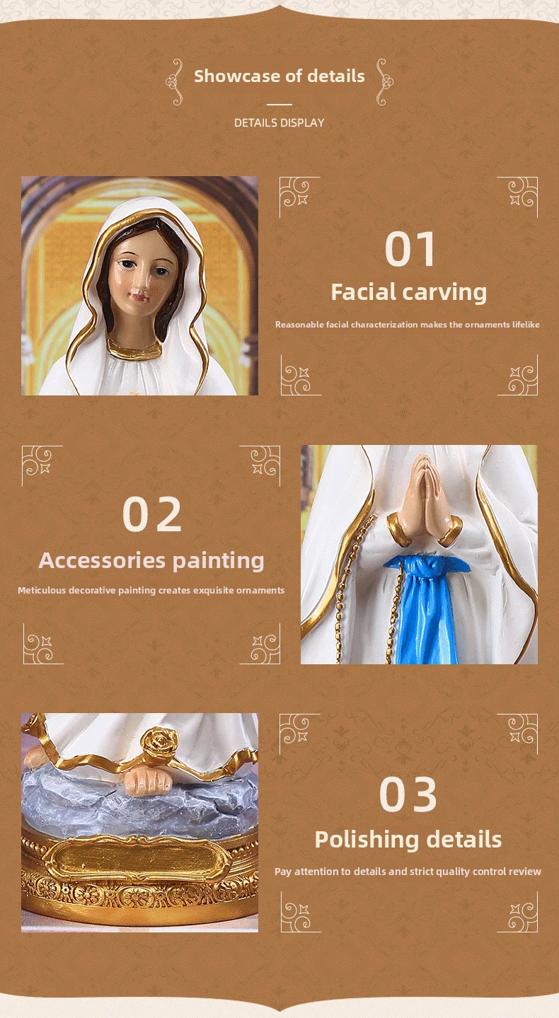 

30CM Classical Palm Lutheran Character Resin Ornament for Interior Decoration And Artigos Religiosos Católico Buddhist Supplies