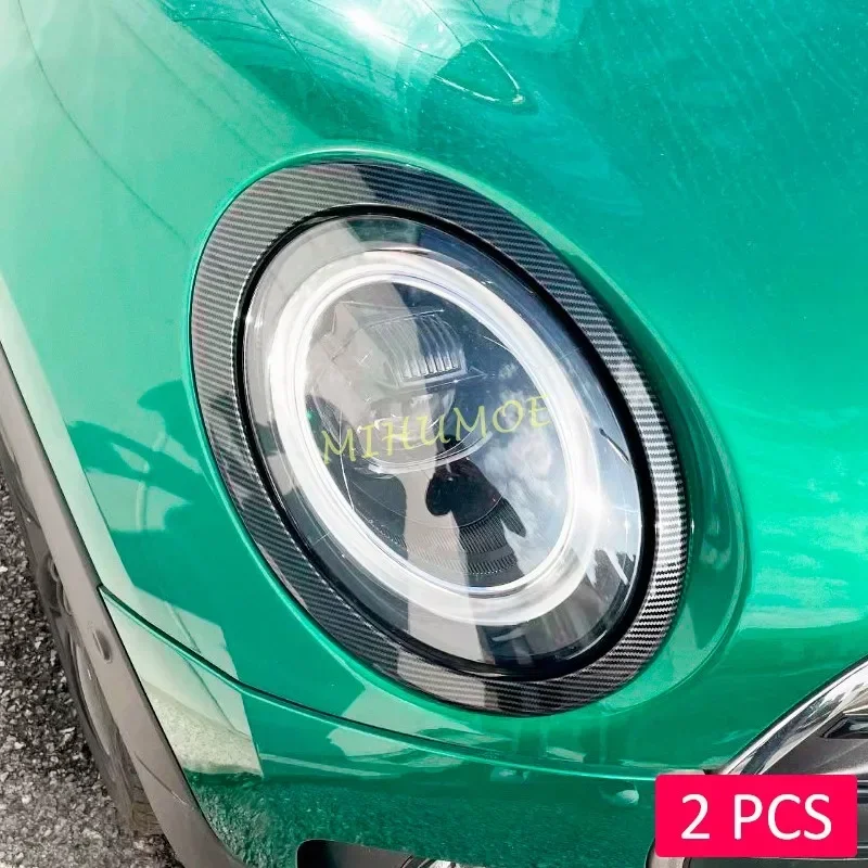 

For 2020 2021 2022 2023 2024 Mini Clubman F54 Carbon Fiber Car Front Headlight Lamp Ring Cover Trims