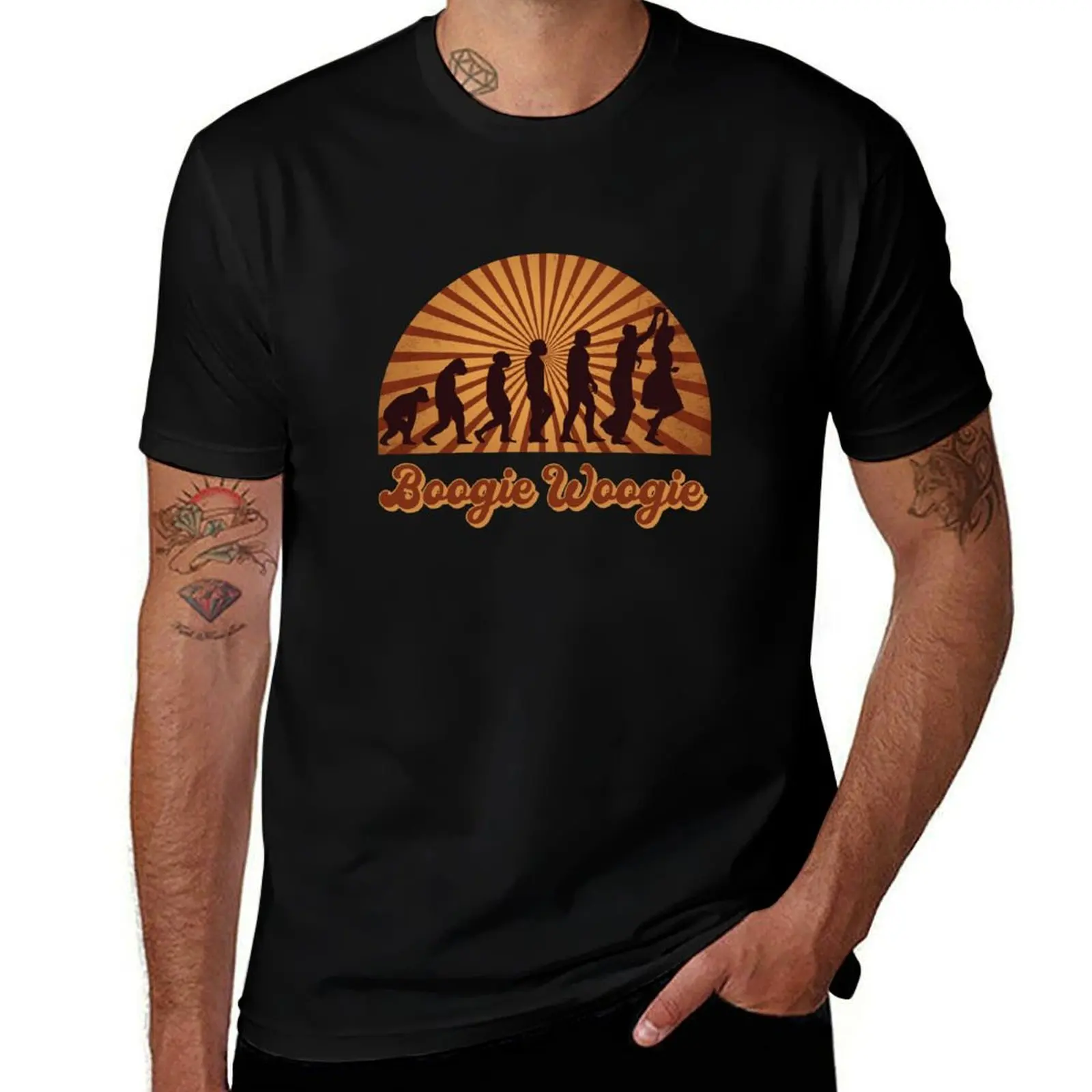 Футболка Boogie Woogie Retro Design 2, спортивная повседневная хлопковая футболка с коротким рукавом.