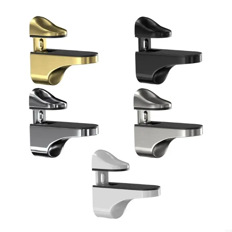 652F Adjustable Glass Shelf Brackets Metal Clamp Wall Mounted Glass Support Multifunction Glass Shelf Mounting Rack for Bathroom