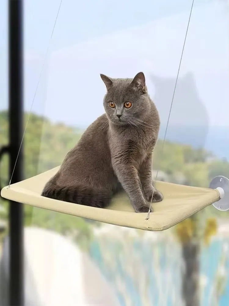 Gemütliche Plüsch-Hängematte für Haustiere, Entwickelt für die Fenstermontage, Kompakter Ruhebereich für Katzen – Detail 7