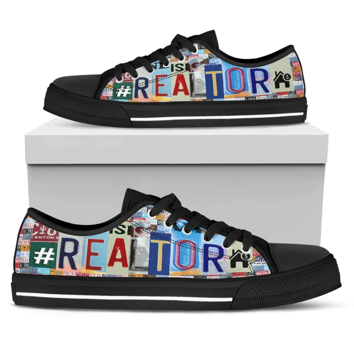 ELVISWORDS Simple Strokes Skull Pattern Radiology Printing Lightweight Outdoor Shoes English Letter Design Sole Low Top Shoes
