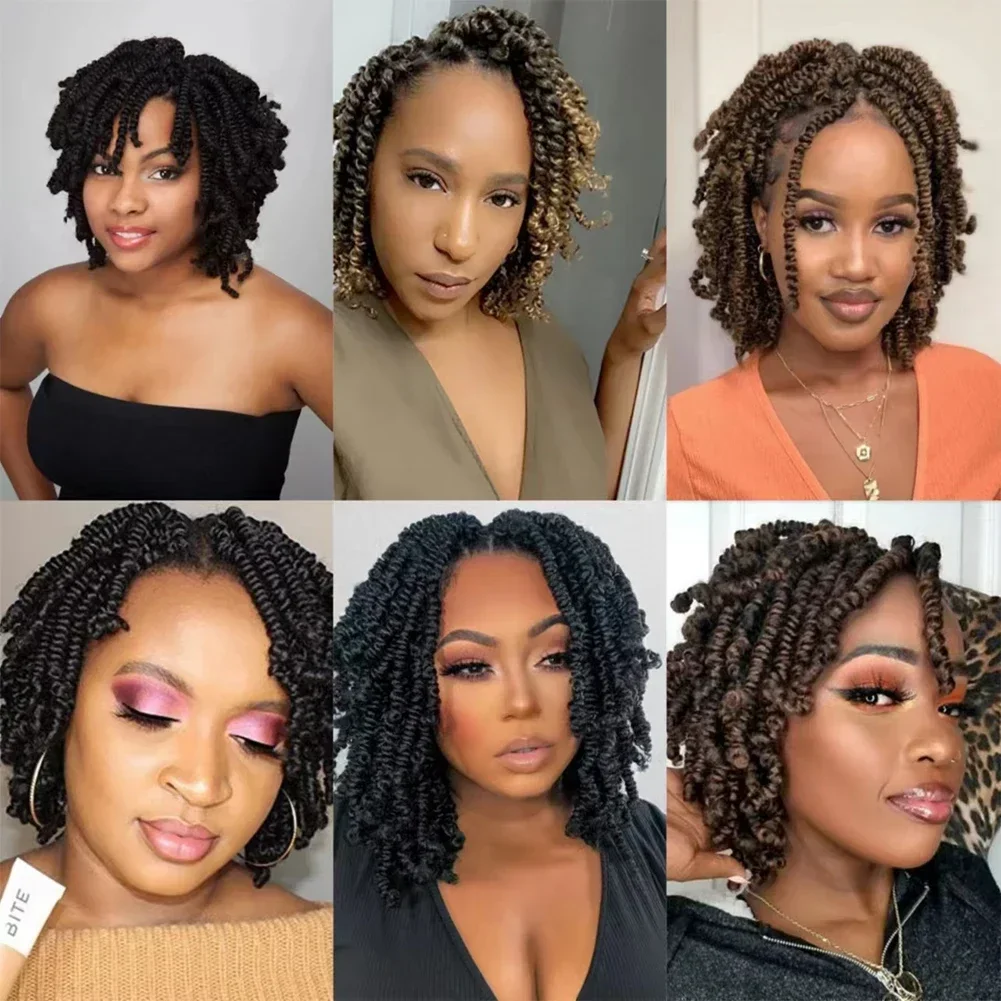 6 Inch Bomb Spring Twist Hair Short Passion Twist Braids Synthetic Bob Spring Twist Crochet Braids For Women girls