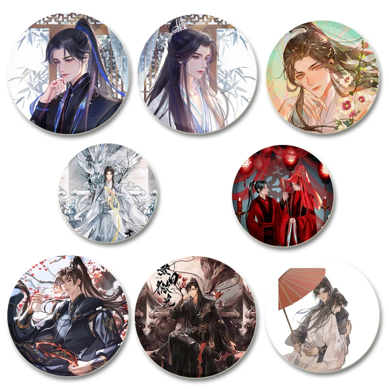 

The Husky and His White Cat Shizun Erha He Ta De Bai Mao Shizun Brooches Chu Wanning Mo Ran Cartoon Badge Mo Weiyu Anime Pins