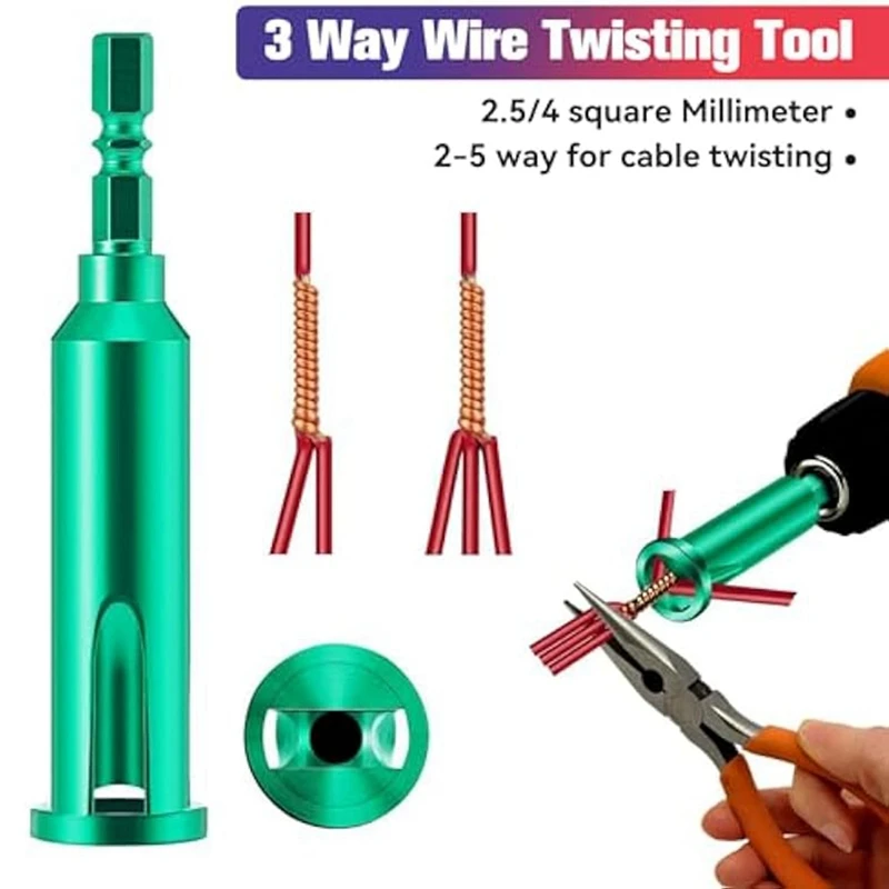 4PCS Wire Twisting Tool,Wire Stripper And Twister,3Way/5Way Wire Stripping Tool And Wire Cap Twisting Tool