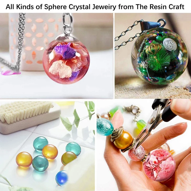 8Pcs Silicone Epoxy Resin Casting Art Molds Include Round, Square, Sphere, Pendant, Coaster For DIY Jewelry, Flower Pot