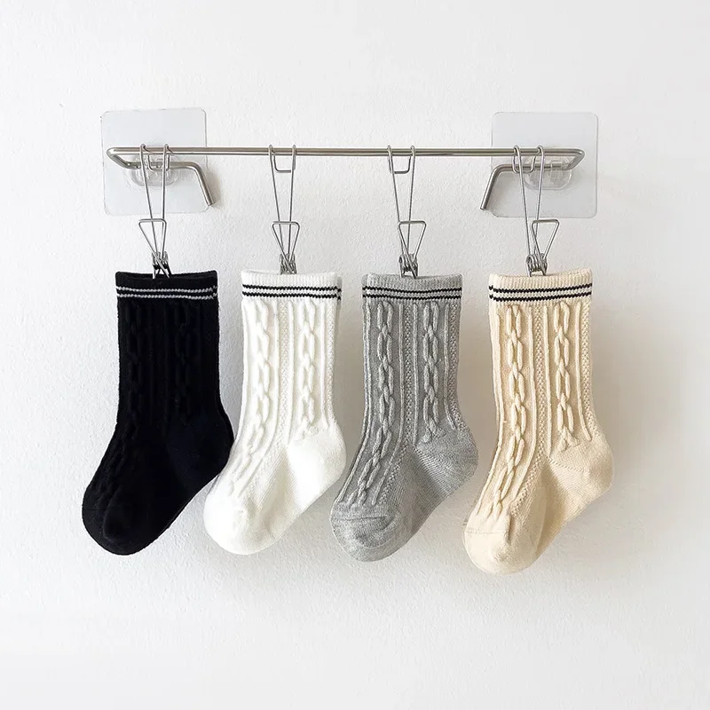 Kids Boy Girl Sock Fashion Simplicity Solid Color Calf Sock for Toddler Boy Girl Spring Autumn Wool Cashmere Warm Children Sock