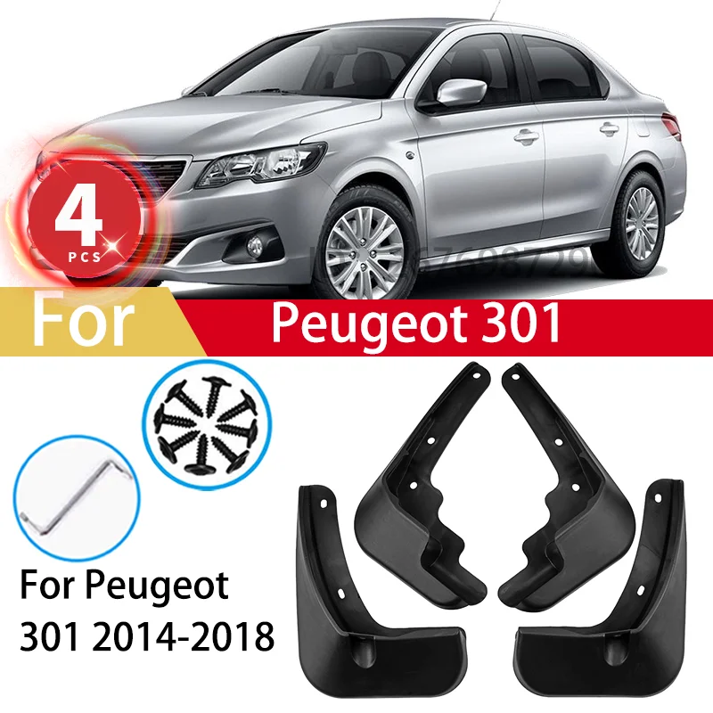 

4pcs Mudguards For Peugeot 301 2014 2015 2016 2017 2018 Mud Flaps Splash Guards Front Rear Fender Car Accessories