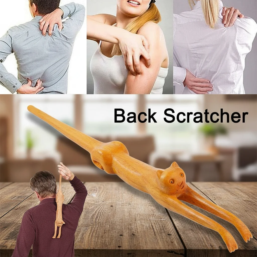 

New Creative Wooden Funny and Cute Cat Scratch Back Massage for Senior ,Leisure head, waist, legs, back