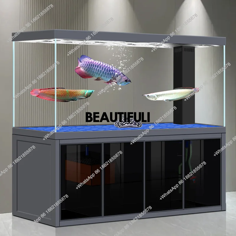 Company office ultra-white glass arowana tank Household water-free fish tank