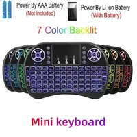 Colorful Backlit I8 Mini Keyboard Touchpad Remote Control English 2.4Ghz Air Mouse Wireless Keyboard For Laptop TV Box Touchpad