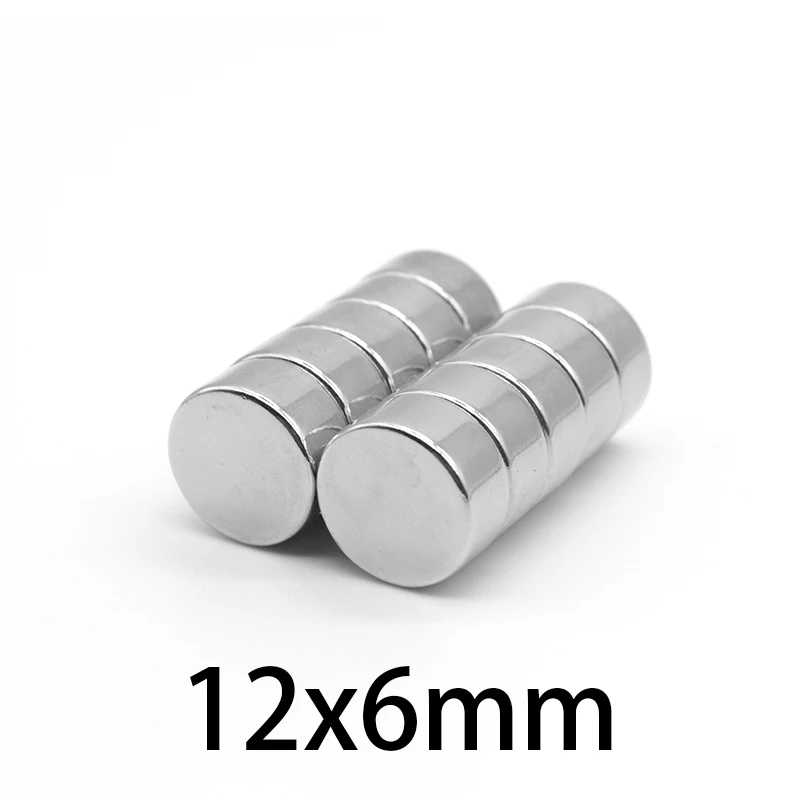 

5/10/20/30/50/80PCS 12x6 mm Disc Search Magnet Strong 12mm x 6mm Round NdFeB Magnets 12x6mm Permanent Magnets 12*6 mm N35