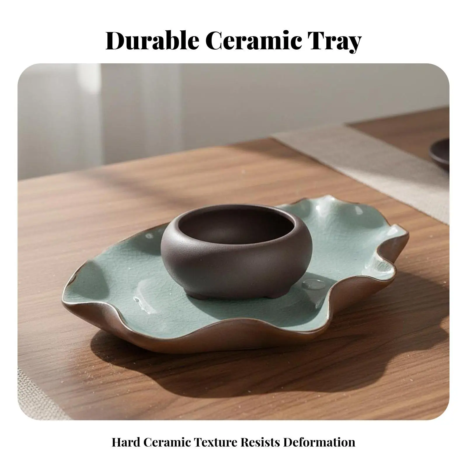 Decorative Ceramic Tray Planter Saucer for Indoor Plants Water Catchment Base Elegant Pot Stand