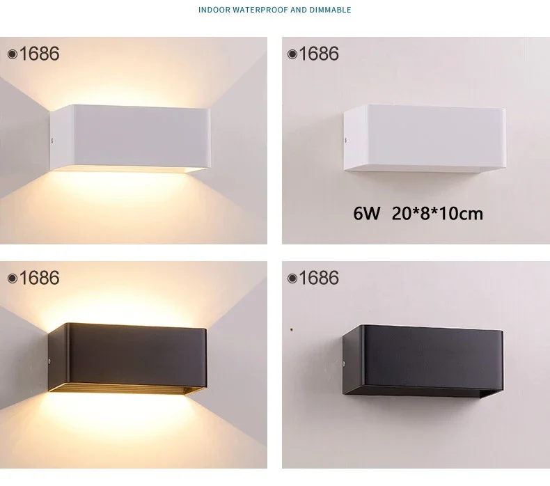 Round Square Modern Wall Lights Garden Porch Ip65 Waterproof Up Down Lighting Outdoor Led Bedroom Lamp Wall Decor