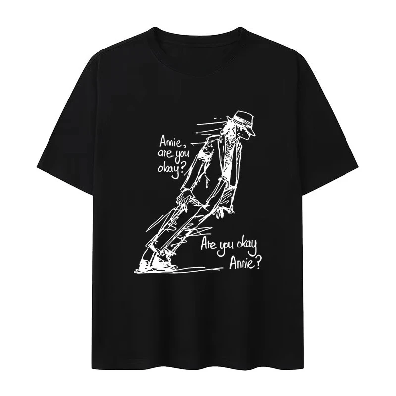 Camiseta Clásica de Verano 2026 con Estampado de Michael Jackson Are You Okay, Estilo Punk Rock, Manga Corta, para Hombre y Mujer, de Algodón Cómodo