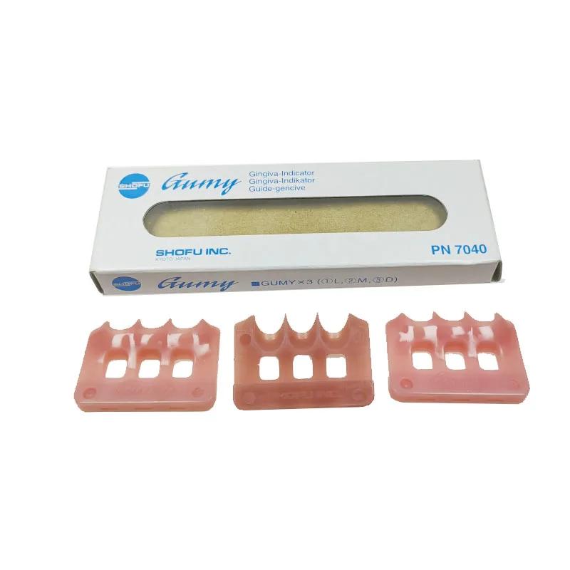 SHOFU Gumy Gingival Color Plate PN7040 Indicator Tri-Color Set SHOFU Halo Gingiva Indikator Gum Color Guide Gencive Shade Guide