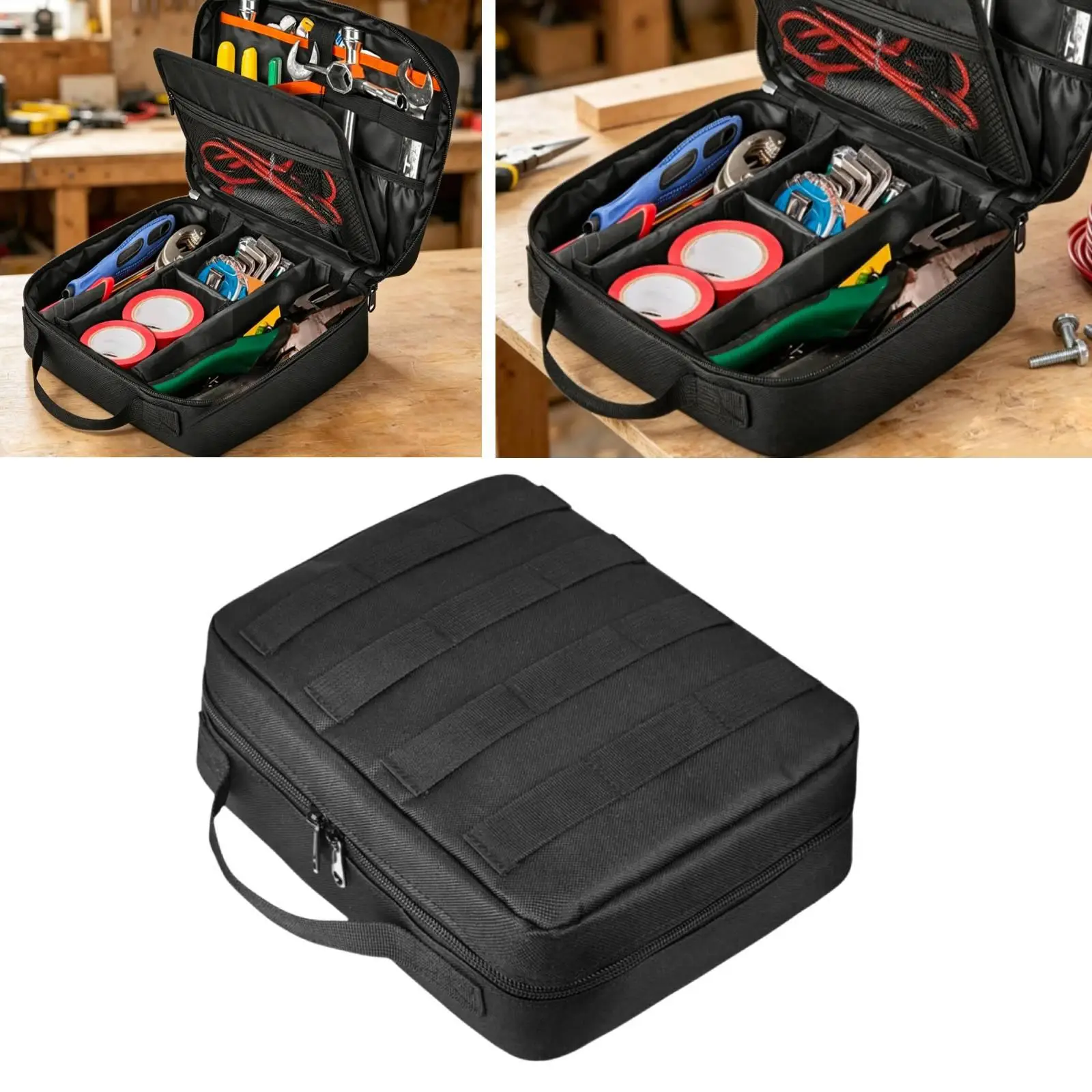 Electrician Tools Holder Versatile Tool Bag Removable Dividers Storage Organizer for Gardening and Household