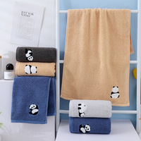 Panda Embroidered Cotton Face Towel Absorbent Pure Hand Face Cleaning Hair Shower Towels Bathroom Home Hotel for Adults