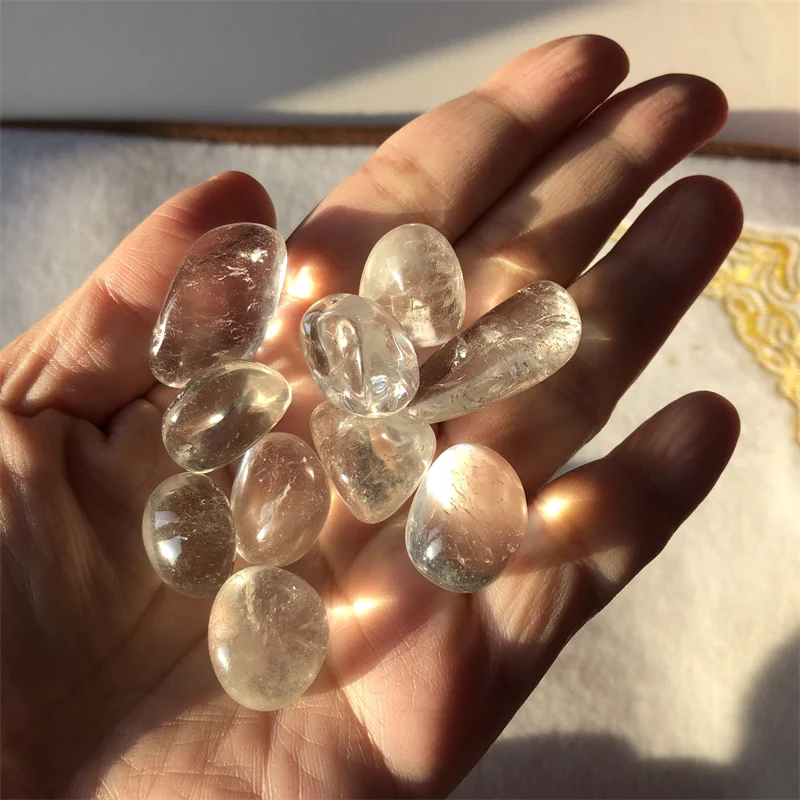 500g Wholesale natural Crystal Clear Quartz Tumbled Stone Crystal gravel clear Quartz Tumbled