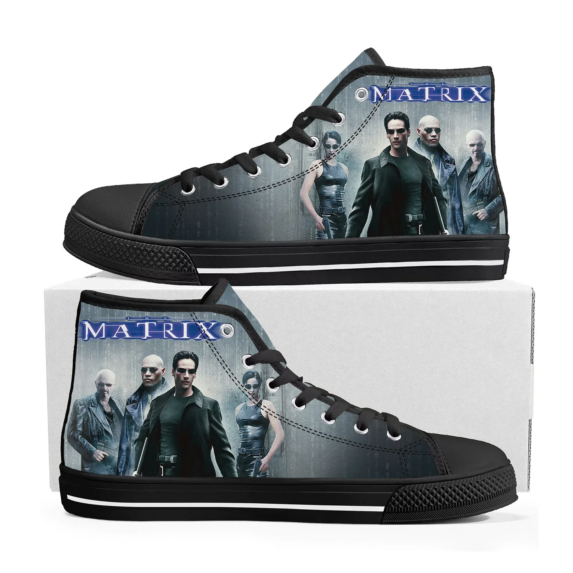 

The Matrix Movie High Top High Quality Sneakers Mens Womens Teenager Canvas Sneaker Casual Custom Made Shoes Customize DIY Shoe