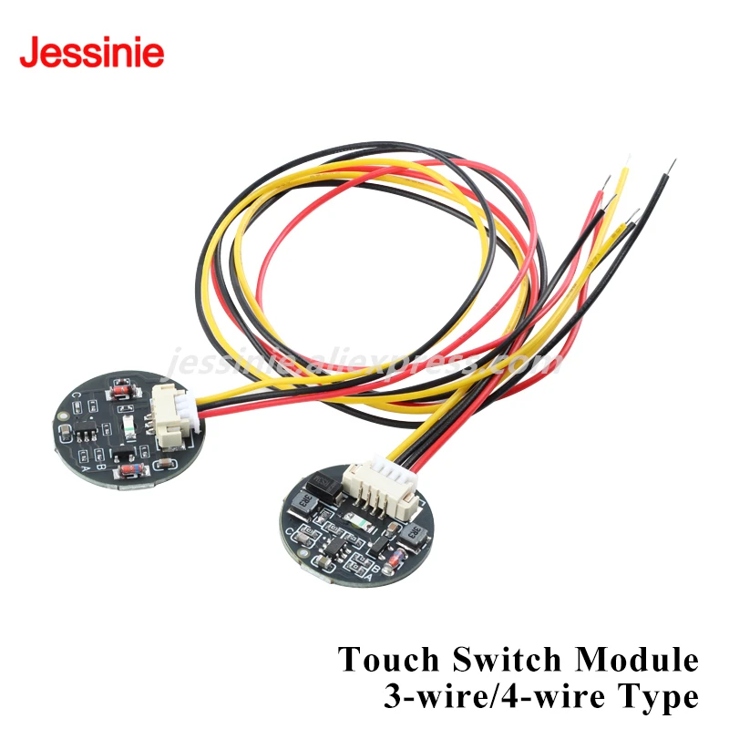 10pcs/1pc 3V-30V Jog/Latch Touch Key Switch Module Single Key Bistable Tactile Sensing with LED Indicator 3-wire/4-wire Max 2.5A