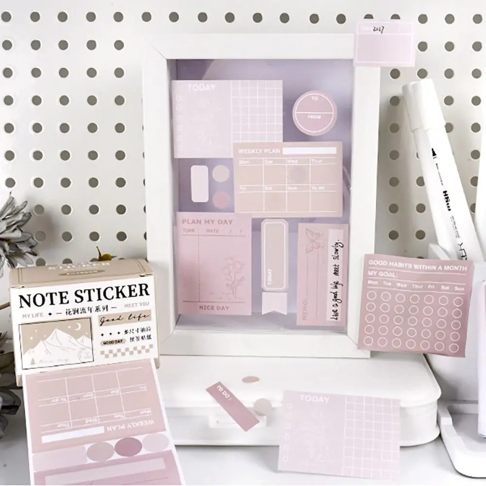 Portable Pull-out Design Sticky Note Stationery Full Adhesive Labels Stickers Multifunctional DIY Memo Pad