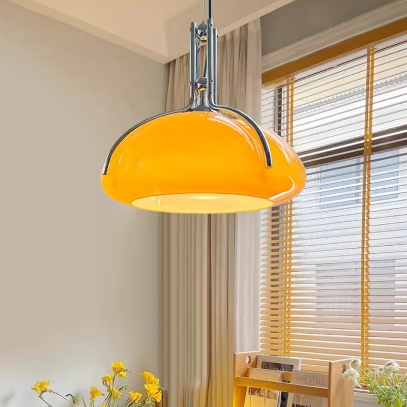 Restaurant Pumpkin Glass Chandelier Bauhaus Bedroom Retro Bar Designer Creative Personality Small Droplight