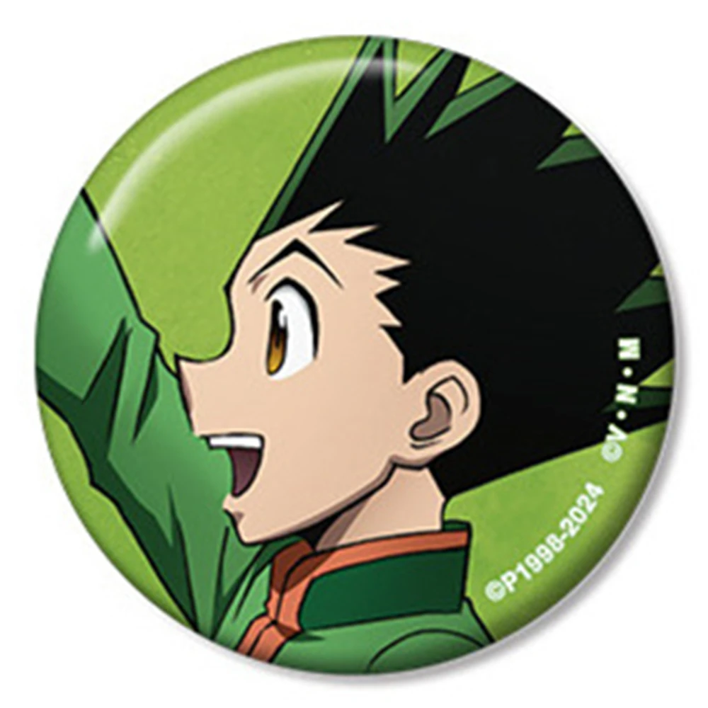 58mm Anime HUNTER×HUNTER Nobunaga Hazama Hisoka Gon Freecss Kurapika Cosplay COSTUME Badge Pin SPTE Tinplate Brooch﻿ Prop