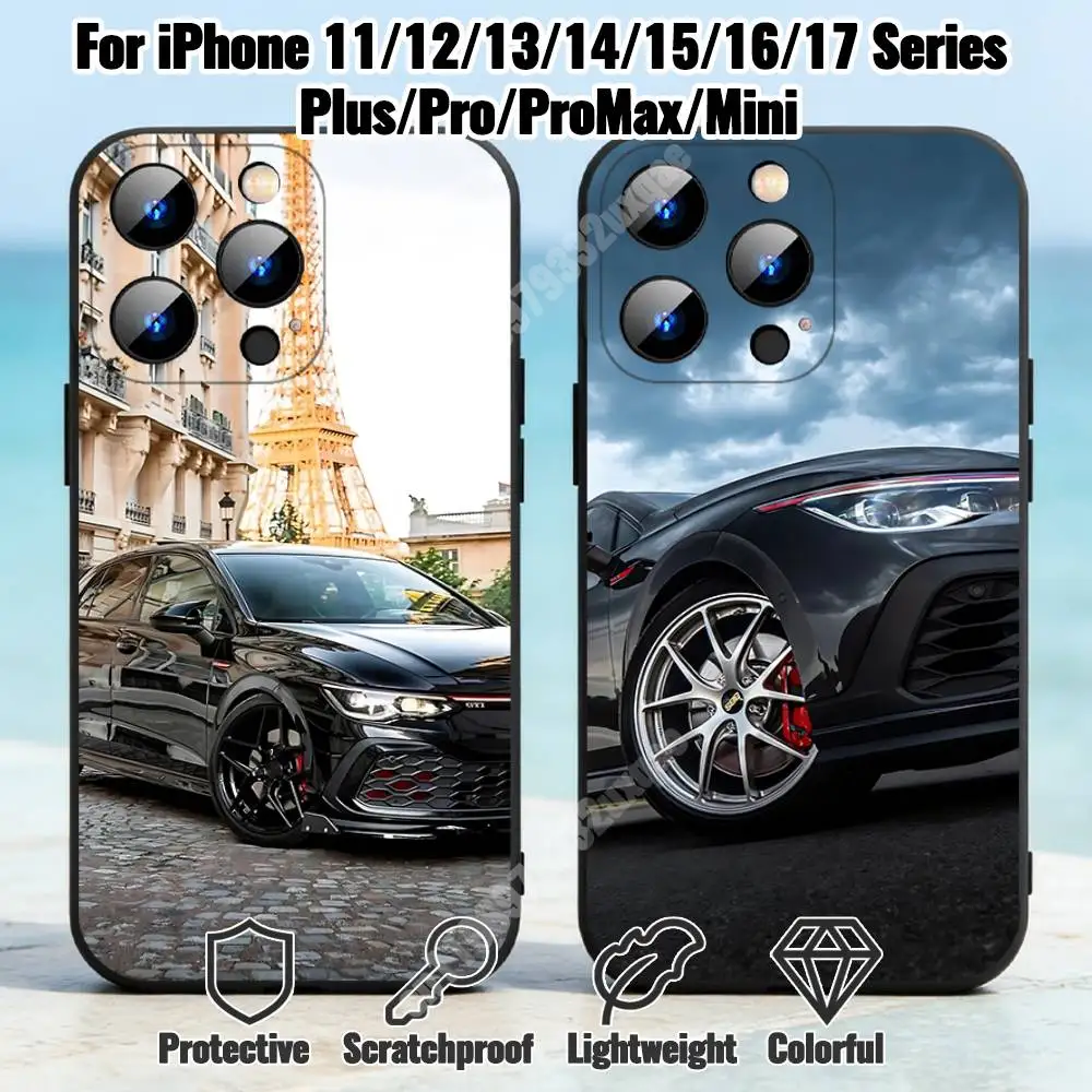 

G-Golf G-GTI Hatchback Car Phone Case for iPhone 17 16 Pro Plus Air 16E 15 14 13 12 11 Max Mini X XR XS Soft Silicone Cover