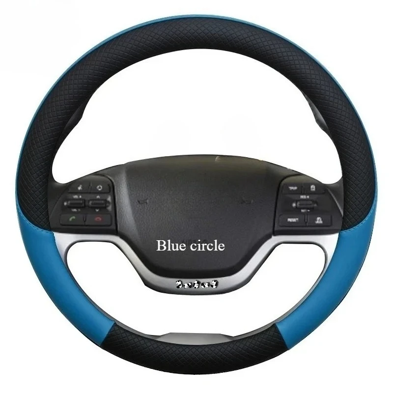 Accesorios para Auto, Funda para Volante de Kia Picanto Morning, Cuero 100% Marca DERMAY, Funda Volante Auto