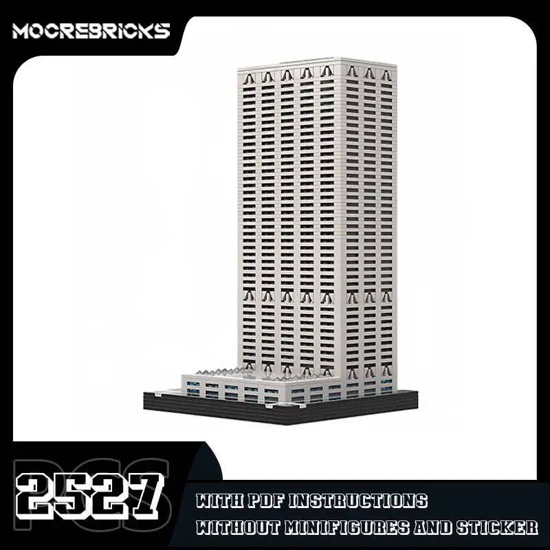 MOC World Architecture Bank Center Milwaukee Building Blocks Skyscraper Street View Model Toy Bricks Children's Christmas Gifts