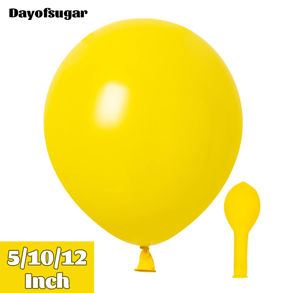 5/10/12Inch Yellow Latex Balloons 100/50Pcs 1/2.2/3.2g Helium Air Light Yellow Balloons for Birthday Baby Shower Wedding Decor