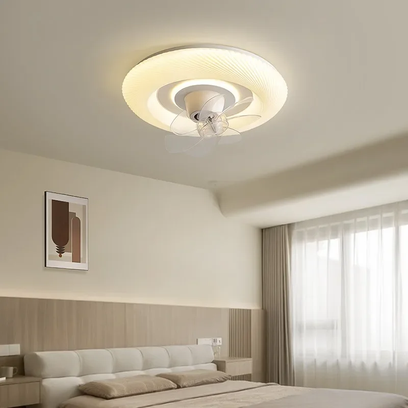 French Cream Style Ceiling Fan Light Living Dining Room Bedroom 360 Degree Shaking Electric Fan Lamp Silent DC Motor Soft Light