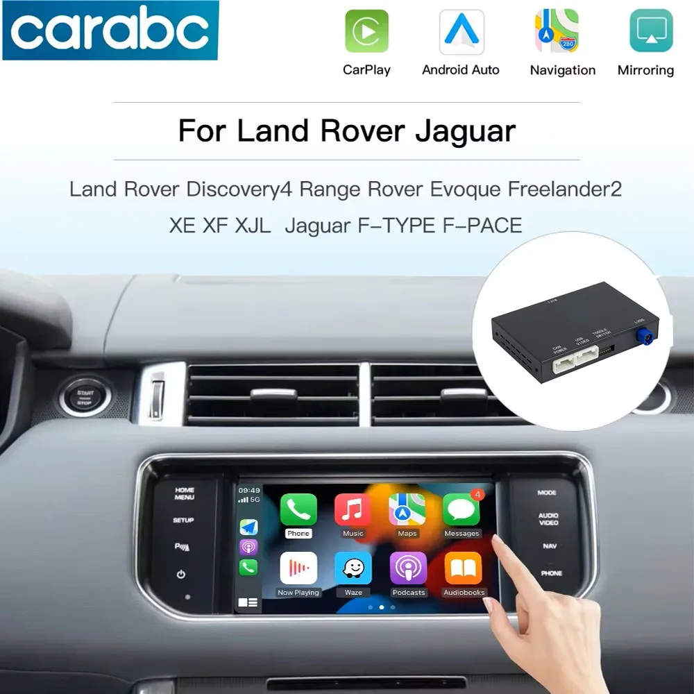 CARABC Wireless Carplay Android Auto For Land Rover Jaguar Discovery 4 Evoque Freelander 2 XE XF XJL Mirroring Decorder Box