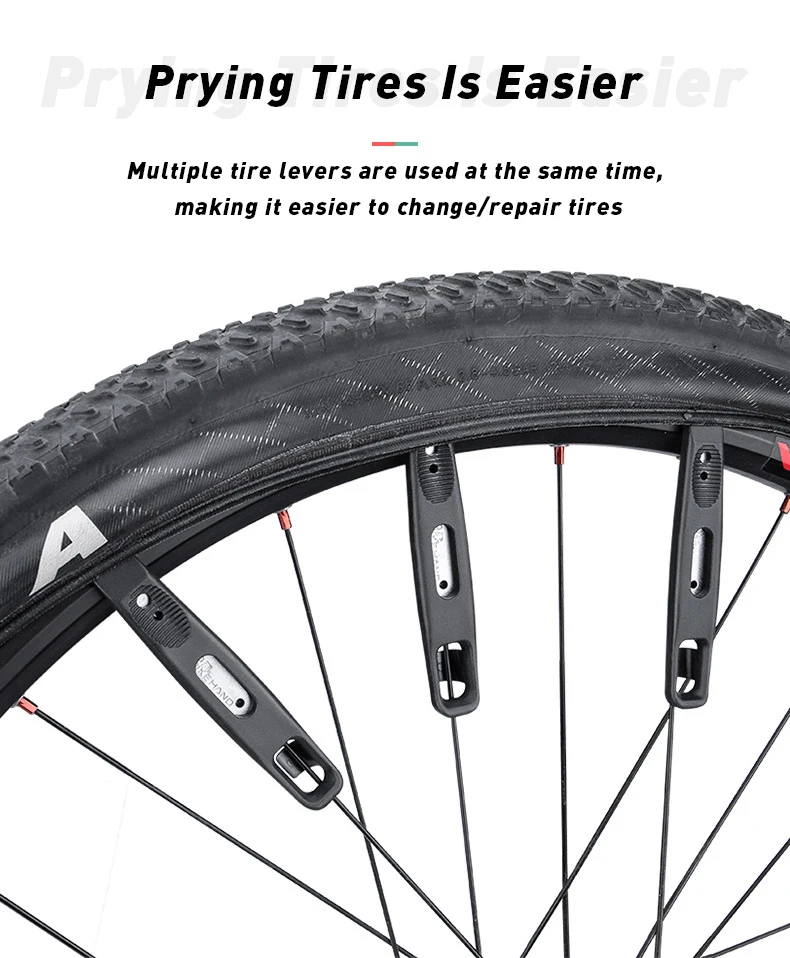 BIKE HAND 3 PCS Tire Lever Steel Core Bicycle Tyres Repair Tool Wear-resistant Crow Bar Metal Tire Spoon Bicycle Tyre Crowbar