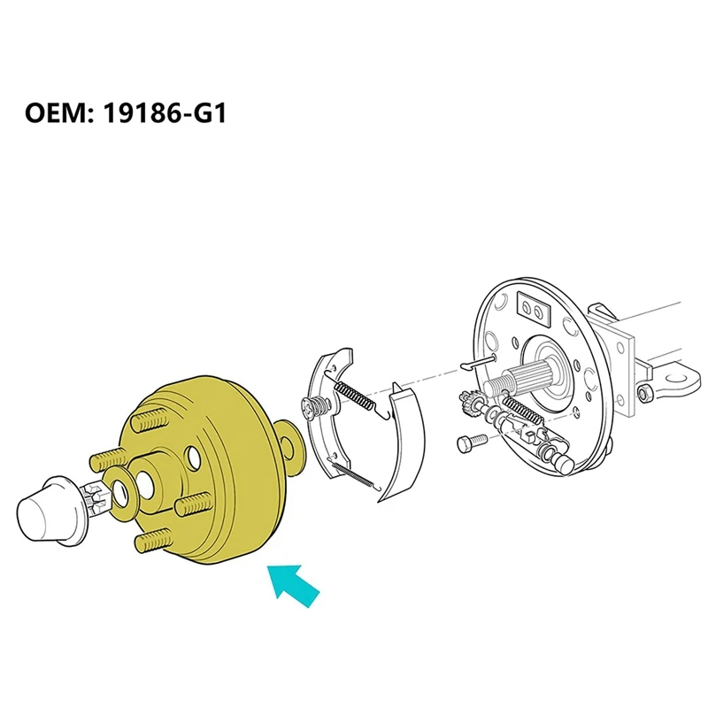 2Pcs Golf Cart Brake Drum Hub Assembly For 1982-Up EZGO TXT PDS Electric Cart (Not Fit Gas Models) 19186G1 19186G1P