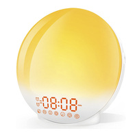 Sunrise Sunset Simulation Wake Up Alarm Clock with Colorful Atmosphere Light and FM Radio Function.Relaxed Natural Sound Tunes