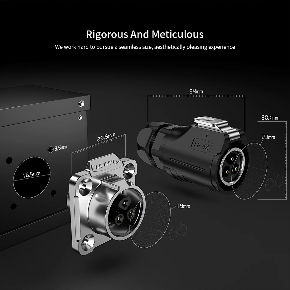 shengyu CNLINKO M16 10A DC AC Power supply cables Connector Waterproof IP68 4 pin metal and plastic LED Lighting Plug Socket